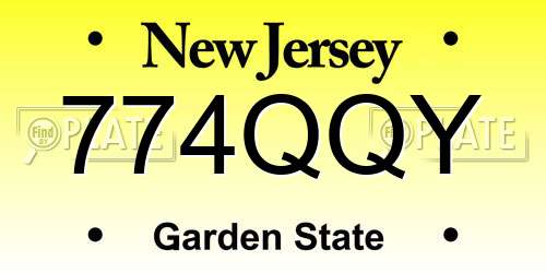 774QQY New Jersey License Plate