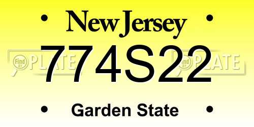 774S22 New Jersey License Plate