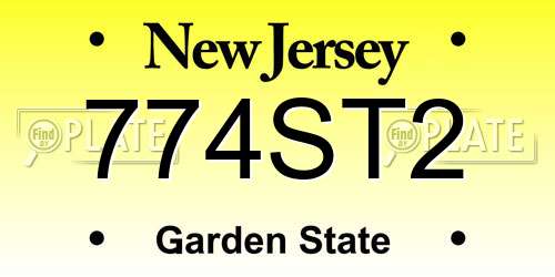 774ST2 New Jersey License Plate