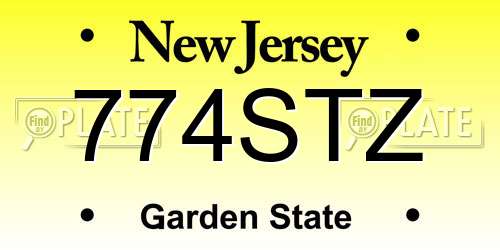 774STZ New Jersey License Plate