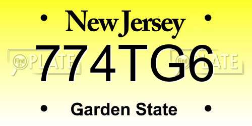 774TG6 New Jersey License Plate