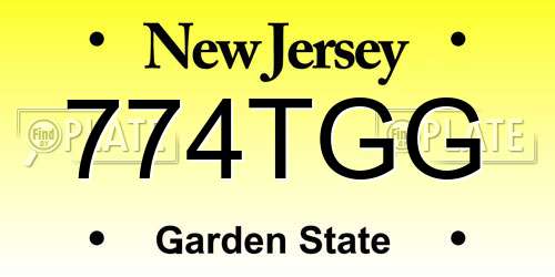774TGG New Jersey License Plate