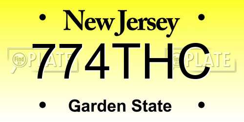 774THC New Jersey License Plate