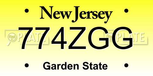 774ZGG New Jersey License Plate