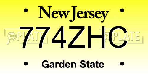 774ZHC New Jersey License Plate
