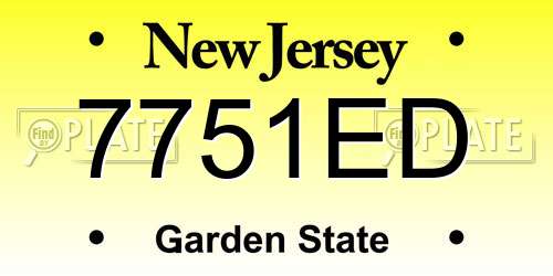 7751ED New Jersey License Plate