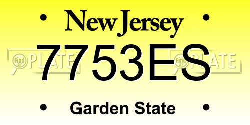 7753ES New Jersey License Plate