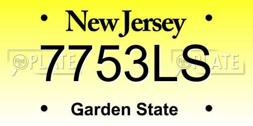 7753LS New Jersey License Plate