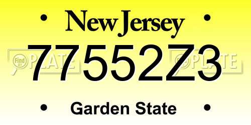 77552Z3 New Jersey License Plate