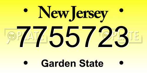 7755723 New Jersey License Plate