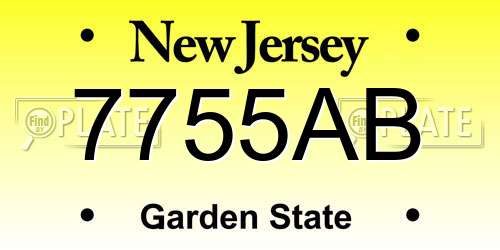 7755AB New Jersey License Plate