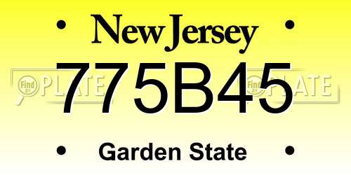 775B45 New Jersey License Plate