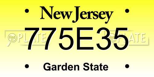 775E35 New Jersey License Plate