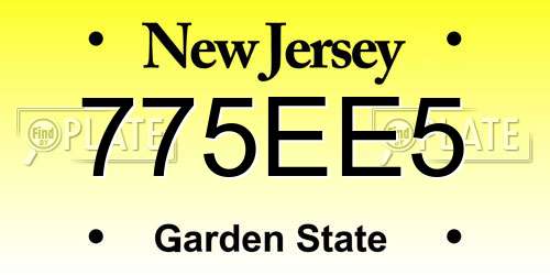 775EE5 New Jersey License Plate