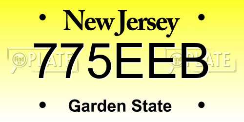 775EEB New Jersey License Plate