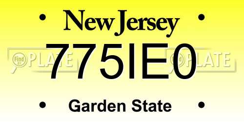 775IE0 New Jersey License Plate