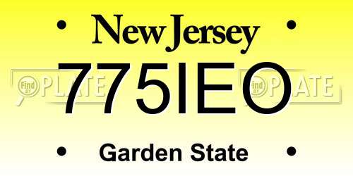 775IEO New Jersey License Plate