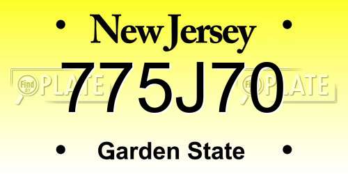 775J70 New Jersey License Plate