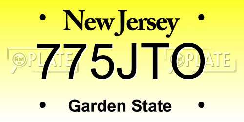 775JTO New Jersey License Plate