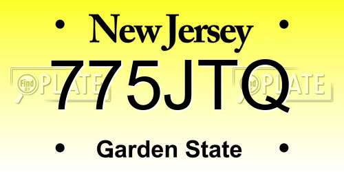 775JTQ New Jersey License Plate