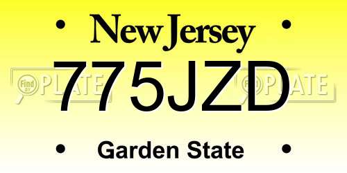 775JZD New Jersey License Plate