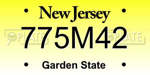 775M42 New Jersey License Plate