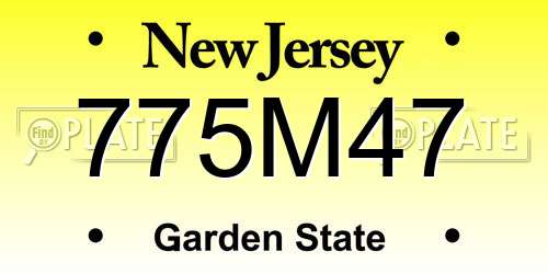 775M47 New Jersey License Plate