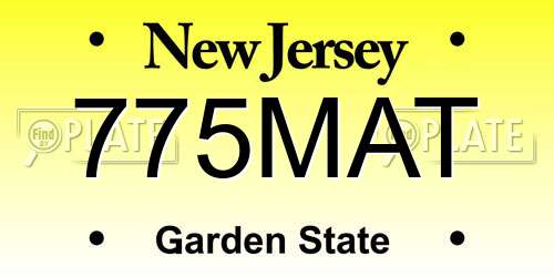 775MAT New Jersey License Plate