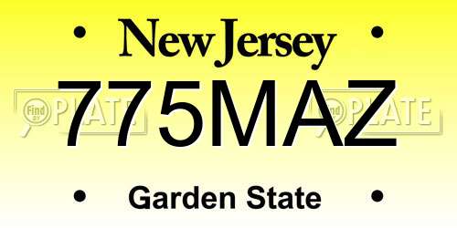 775MAZ New Jersey License Plate