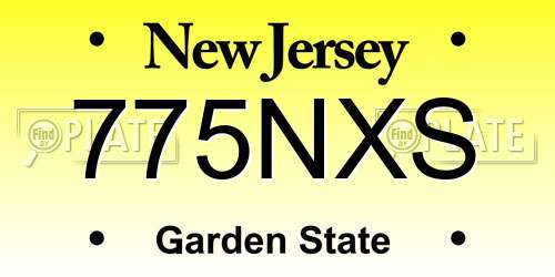 775NXS New Jersey License Plate