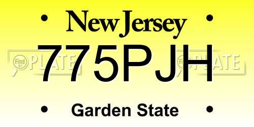775PJH New Jersey License Plate