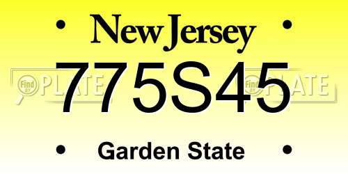 775S45 New Jersey License Plate