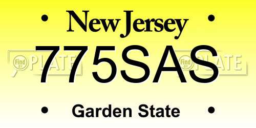 775SAS New Jersey License Plate