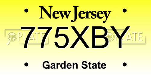 775XBY New Jersey License Plate