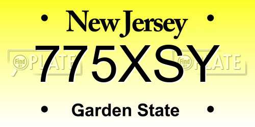 775XSY New Jersey License Plate