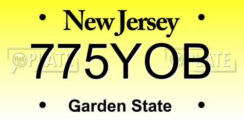 775YOB New Jersey License Plate