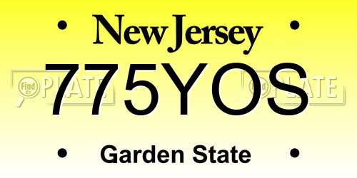 775YOS New Jersey License Plate