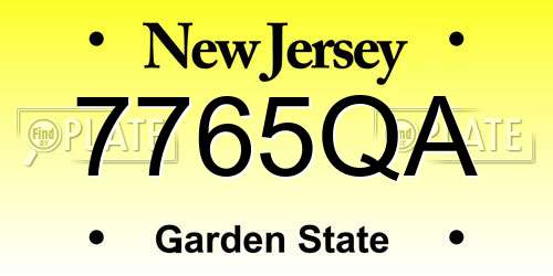 7765QA New Jersey License Plate