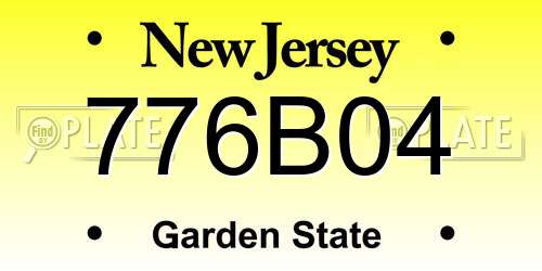 776B04 New Jersey License Plate