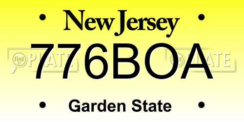776BOA New Jersey License Plate