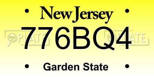 776BQ4 New Jersey License Plate