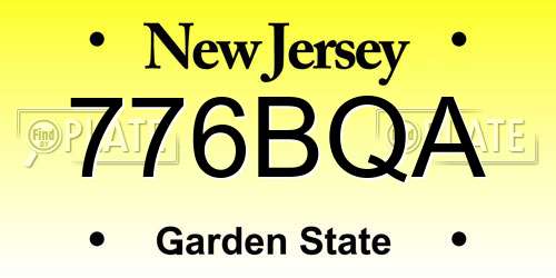 776BQA New Jersey License Plate