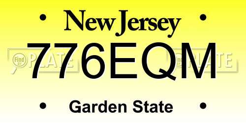 776EQM New Jersey License Plate