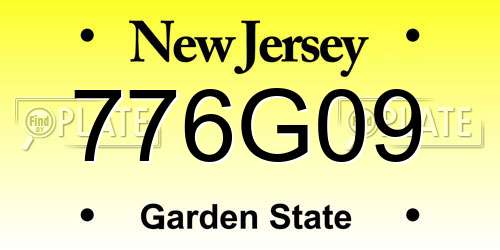 776G09 New Jersey License Plate