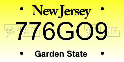 776GO9 New Jersey License Plate