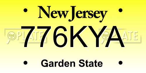 776KYA New Jersey License Plate