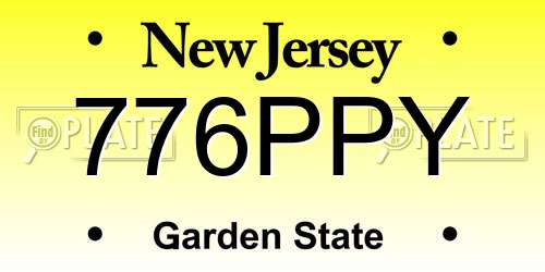 776PPY New Jersey License Plate