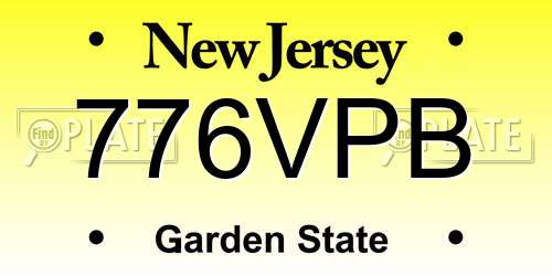 776VPB New Jersey License Plate