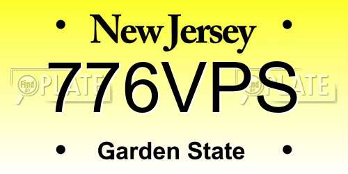 776VPS New Jersey License Plate