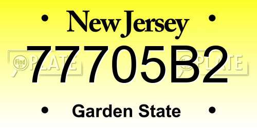 77705B2 New Jersey License Plate